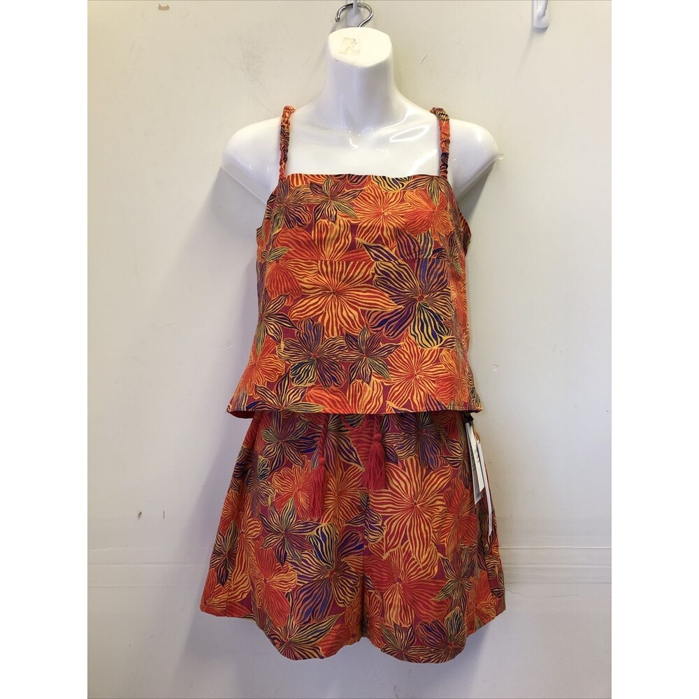 2 Pc Set House of Harlow 1960 Tropical Print Top Shorts